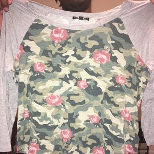 Rose camouflage top